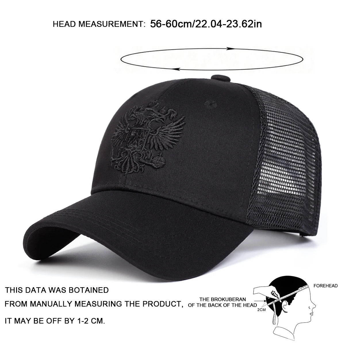 Unisex Double-headed Eagl Embroidery Baseball Net Caps Spring and Summer