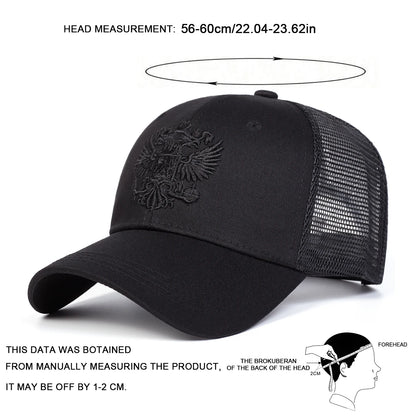 Unisex Double-headed Eagl Embroidery Baseball Net Caps Spring and Summer