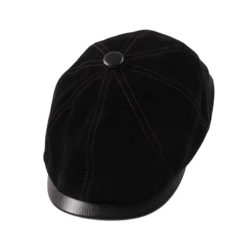 Matte Suede Sheepskin Beret