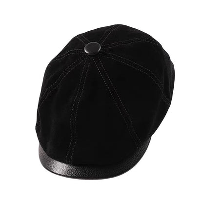 Matte Suede Sheepskin Beret