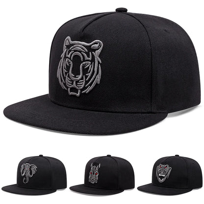 Creative Flat Edge Hat Animal Embroidery Street HipHop Skateboarding Hat