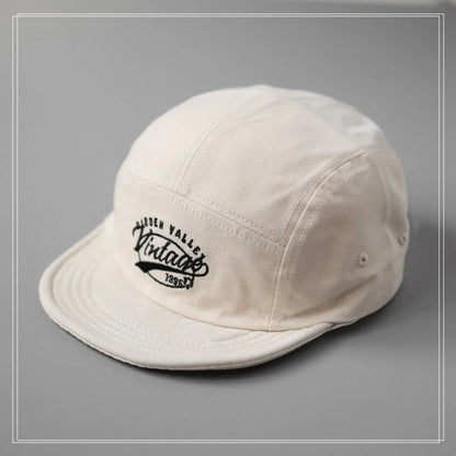 Casual Short Brim Baseball Cap 5-Panel Breathable Flat-Brimmed Sun Cap