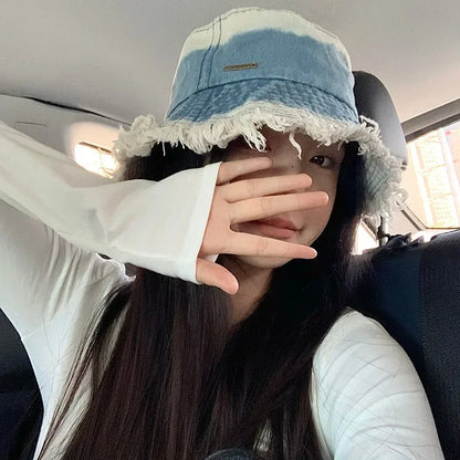 Women Japanese Big Head Retro Basin Cap