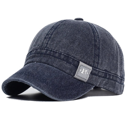 Fashion Short Brim Washed Cotton Baseball Cap Men Women