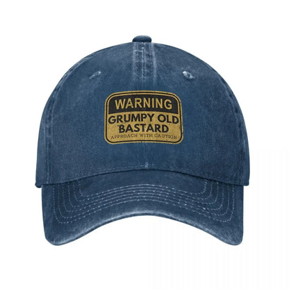 Warning Grumpy Old Bastard Approach Men Women Baseball Caps