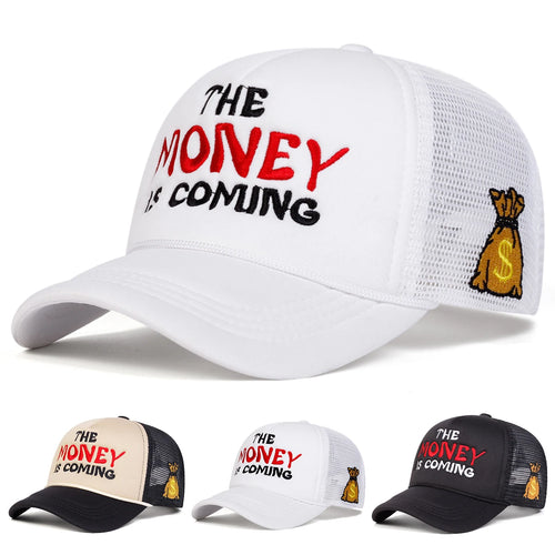 Unisex The Money Letter Embroidery Baseball Net Caps Hip Hop Cap Spring Summer