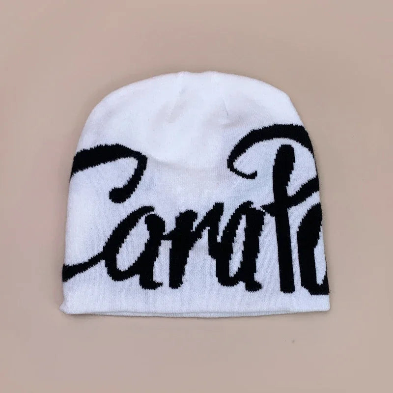 Color Block Letter Wool Knitted Hats