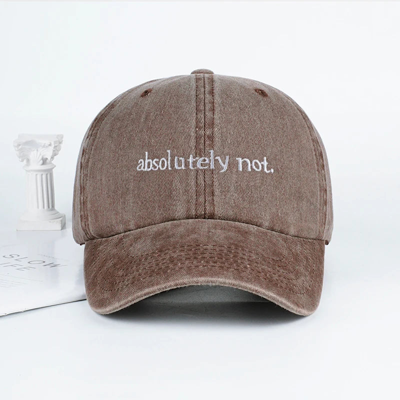 MLFO Absolutely Not Embroidered Washed Baseball Cap Lightweight Breathable and Adjustable Unisex Hat
