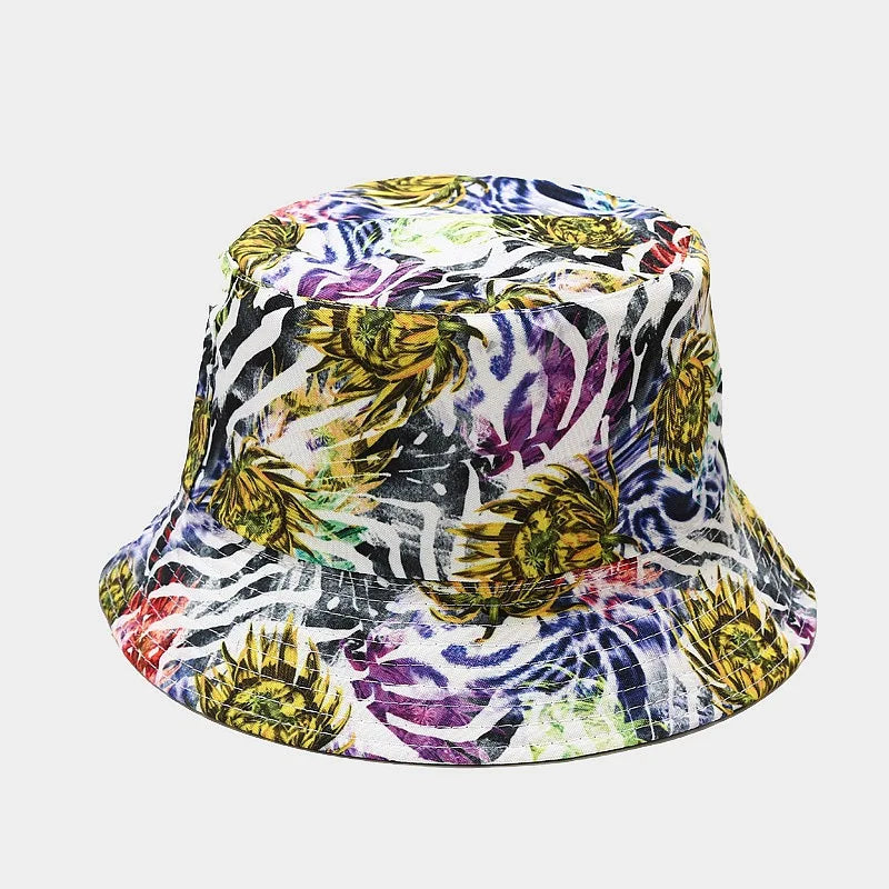 Fashion Plant Printing Pattern Fisherman Hat Spring and Summer
