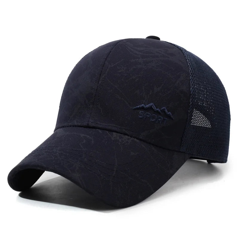New Summer Men's Sun Hat, Outdoor Sports Visor, Mesh Back Baseball Cap