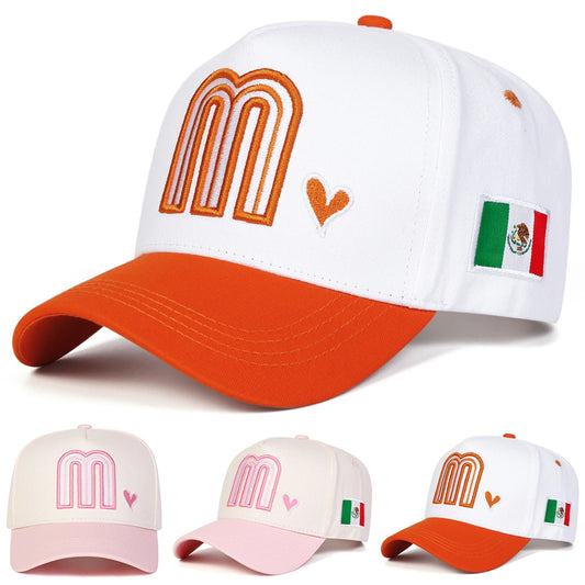 Unisex M Love Heart Embroidery Baseball Caps Spring Autumn