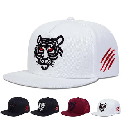 Unisex Tiger Embroidery Hip-hop Hats Spring Autumn