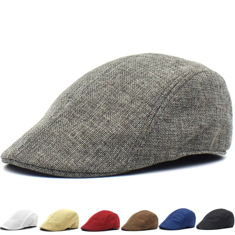 Solid Color Breathable Unisex Short Brim Beret Spring Summer