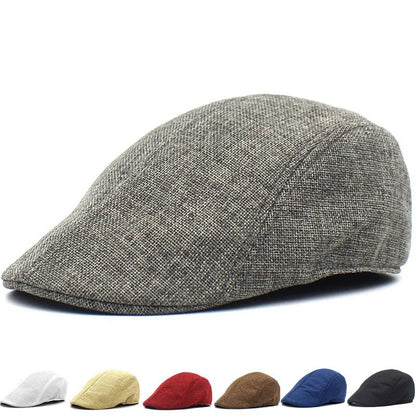 Solid Color Breathable Unisex Short Brim Beret Spring Summer