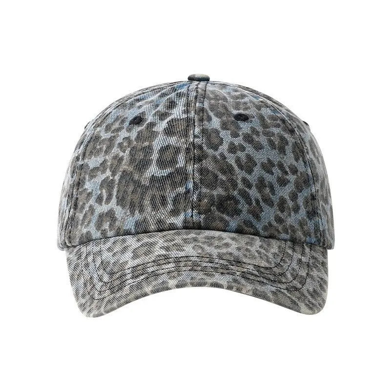 Leopard Baseball Caps Women Washed Vintage Street Spring Summer