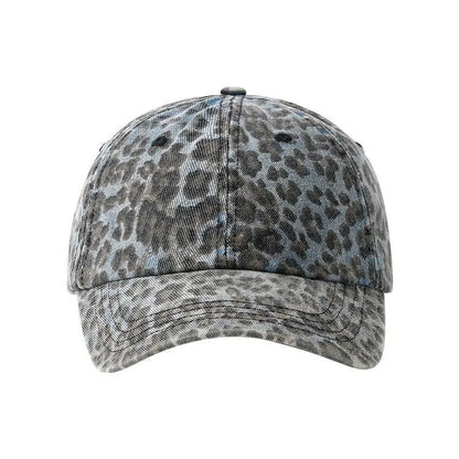 Leopard Baseball Caps Women Washed Vintage Street Spring Summer