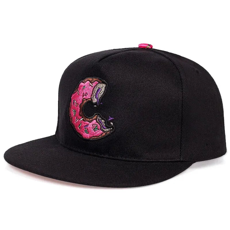 Unisex Doughnut Embroidery Hip Hop Hats Outdoor Adjustable Casual Sunscreen Hat