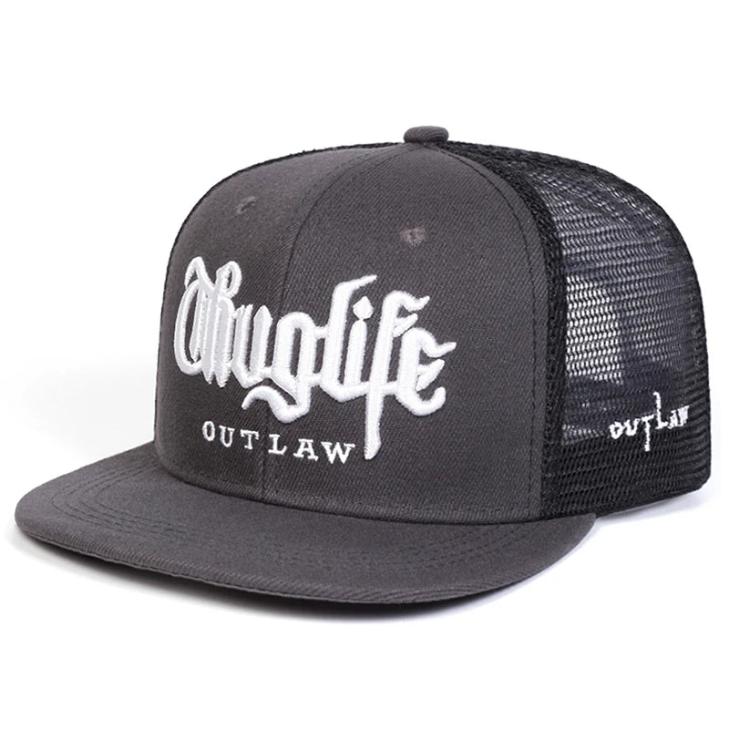 Personalized Fashion Webhat Thug Life Embroidered Hip Hop Hat