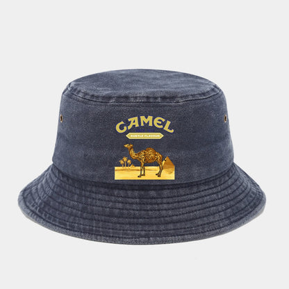 "Camel Trophy" Printed Washed Retro Sunshade Fisherman Hat
