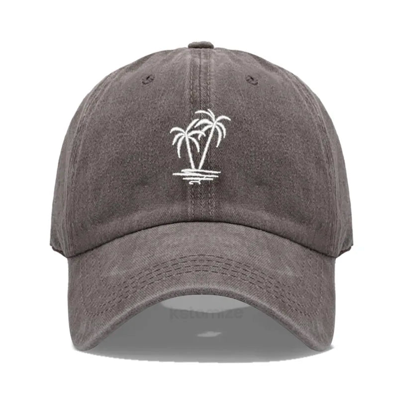 Coconut Tree Embroidery Baseball Cap