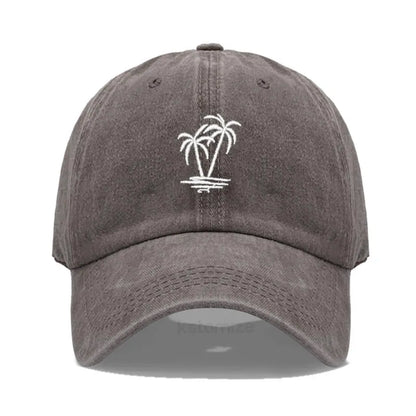 Coconut Tree Embroidery Baseball Cap