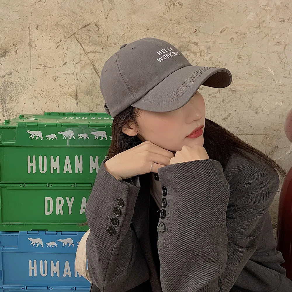 Embroidery Letter Baseball Cap Women Men Casual Peaked Caps