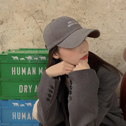 Embroidery Letter Baseball Cap Women Men Casual Peaked Caps