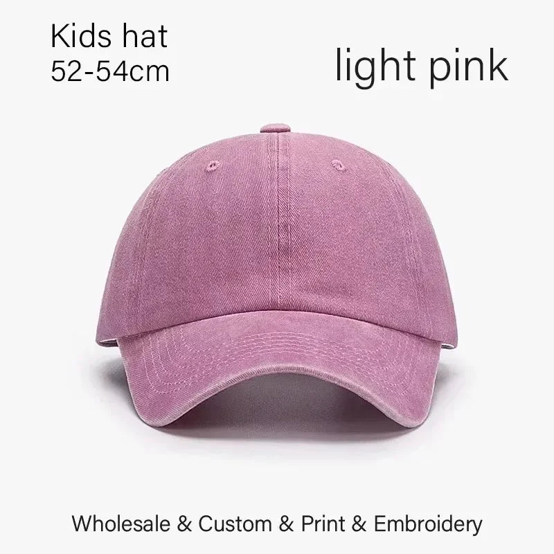 Kids Baseball Cap Retro DIY Design Letter Embroidery Hat