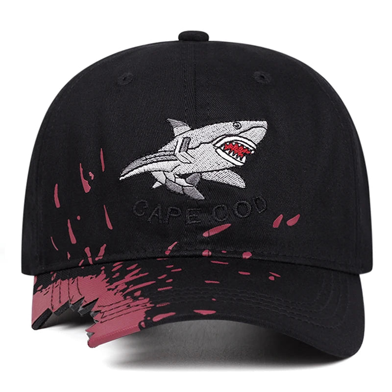 Gap Hip Hop Hat Shark Embroidery Fashion Street Skateboarding Hat Leisure Sports