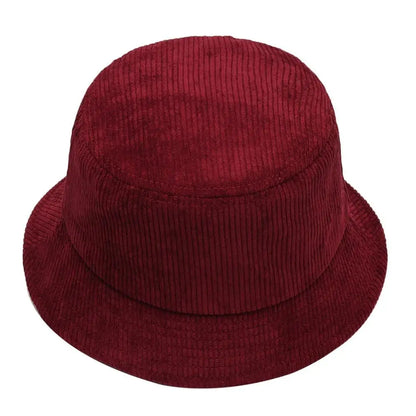 Outdoor Corduroy Bucket Hat Warm Plush Panama Hat Soft Winter Fisherman Cap Men Women