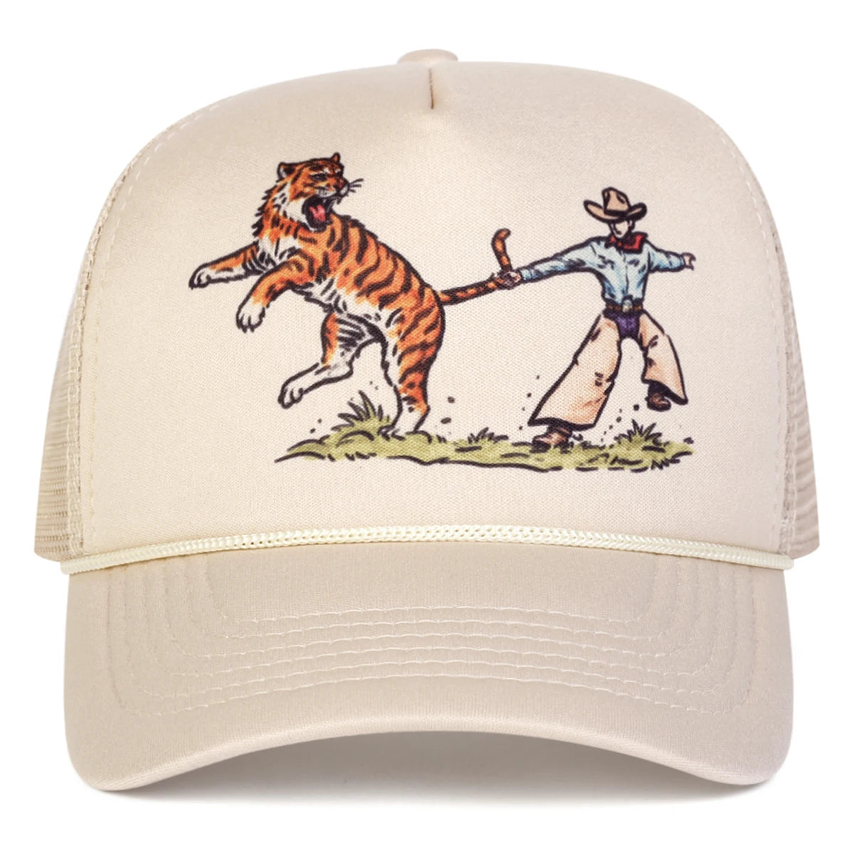 Unisex Tiger Embroidery Baseball Net Caps Spring Summer