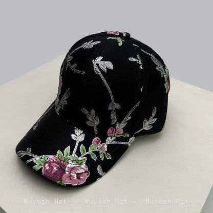 New Women Chic Flower Retro Baseball Hats