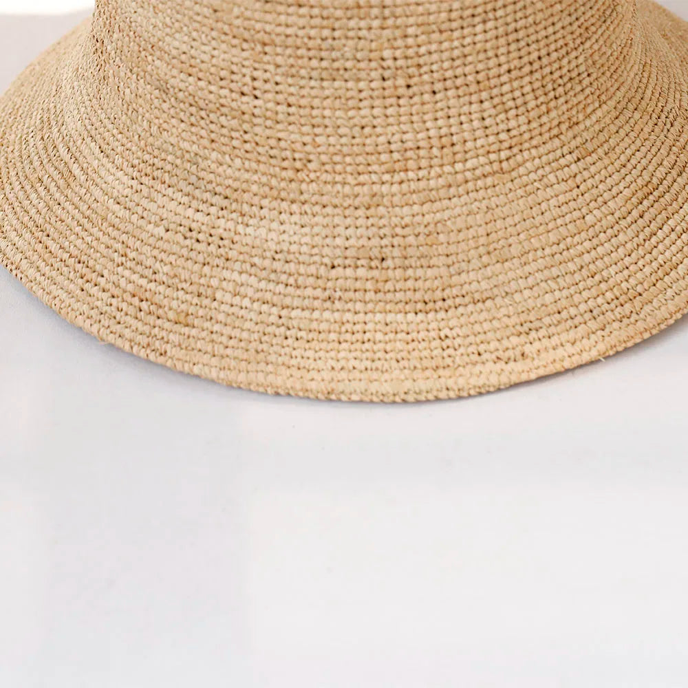 2025 Summer Sun Hat Bow 100% Raffia Hat