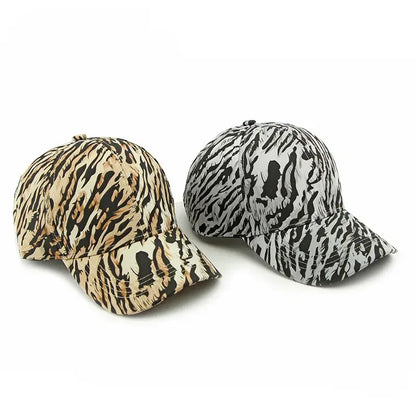 Polyester Leopard Print Casquette Baseball Cap Adjustable