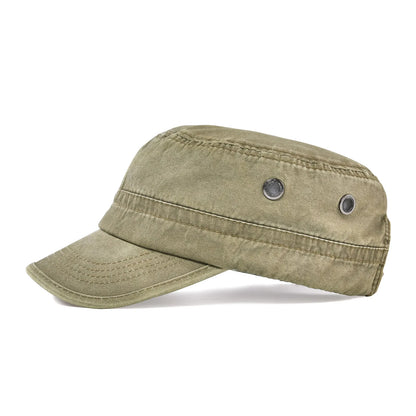 Men Washed Cotton Fashion Design Flat Baseball Cap