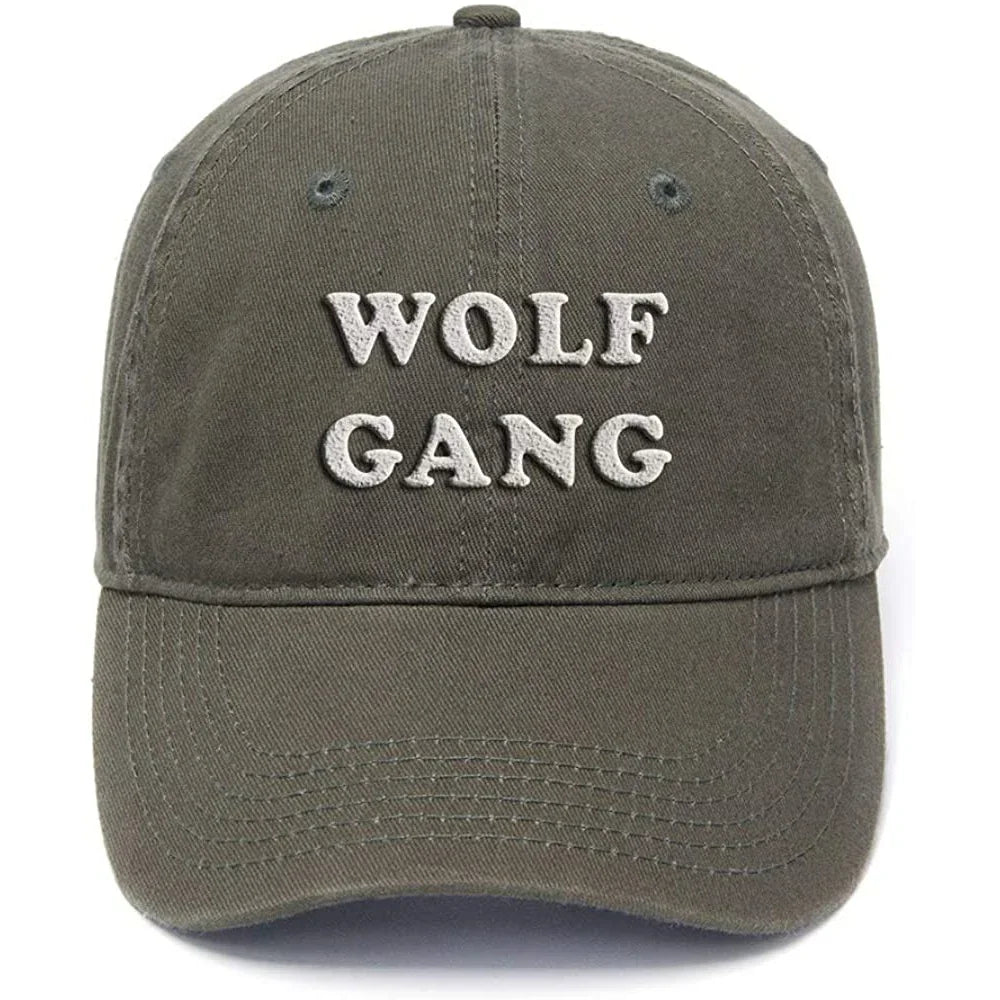 Wolf Gang Washed Cotton Men Women Baseball Caps