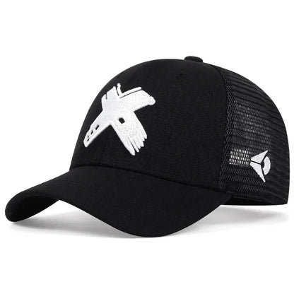 Unisex X Letter Embroidery Baseball Net Caps Spring Summer