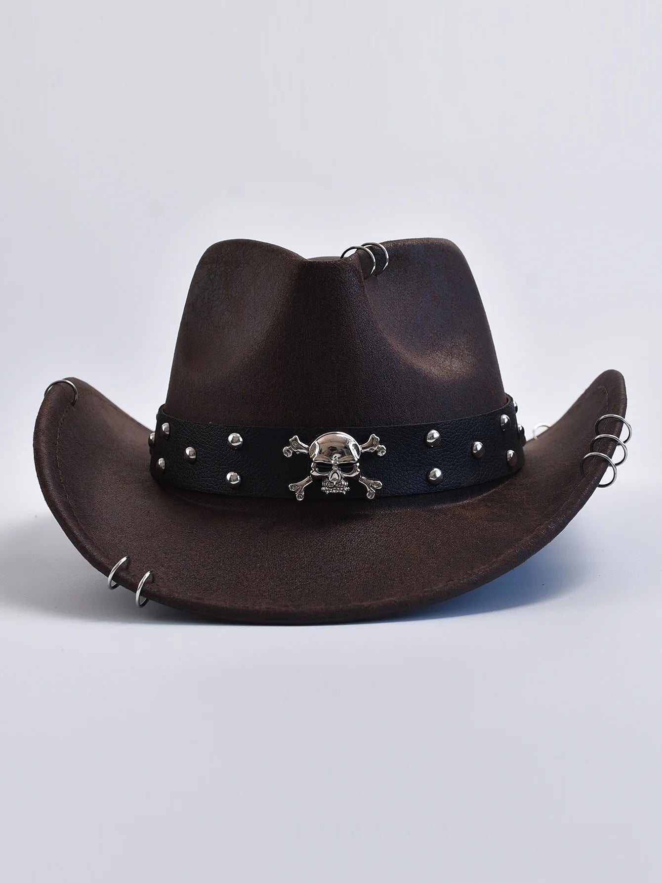 Faux Leather Vintage Western Cowboy Hat For Men Gentleman Jazz Hats