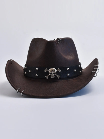 Faux Leather Vintage Western Cowboy Hat For Men Gentleman Jazz Hats