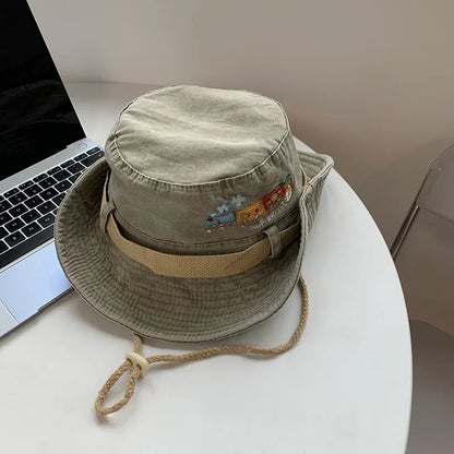 Retro Washed Cotton Fisherman Caps for Women