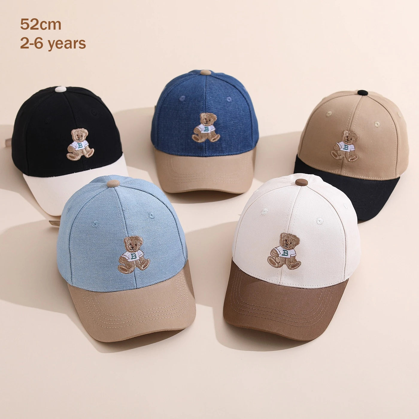 Cartoon Bear Patch Hat Children Visor Sun Hat Spring Summer Outdoor For Toddler Boys Girls