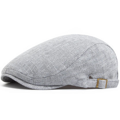 New Summer Thin Double Breasted Beret Fashion Men Vintage Visor Flat Cap