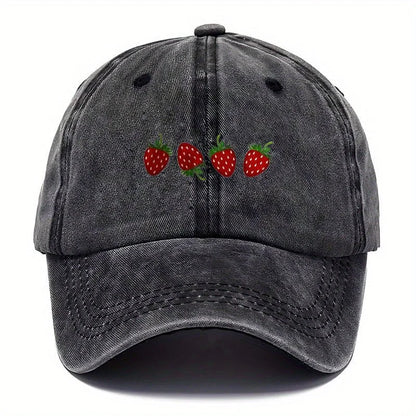 Strawberry Printed Baseball Cap for Both Men and Women