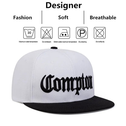 Unisex Compton Letter Embroidery Hip-Hop Hats Outdoor Adjustable