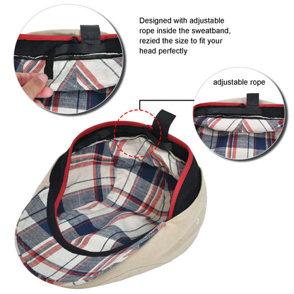 Linen Cap Irish Flat Cap For Men Casual Fitted Newsboy Cap