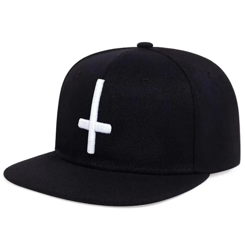 Unisex Flat Cross Embroidery Hip-Hop Hats