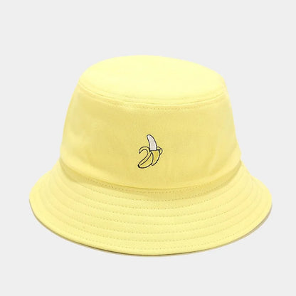 2024 Panama Bucket Hat Fruit Strawberry Embroidered Fishing Cap