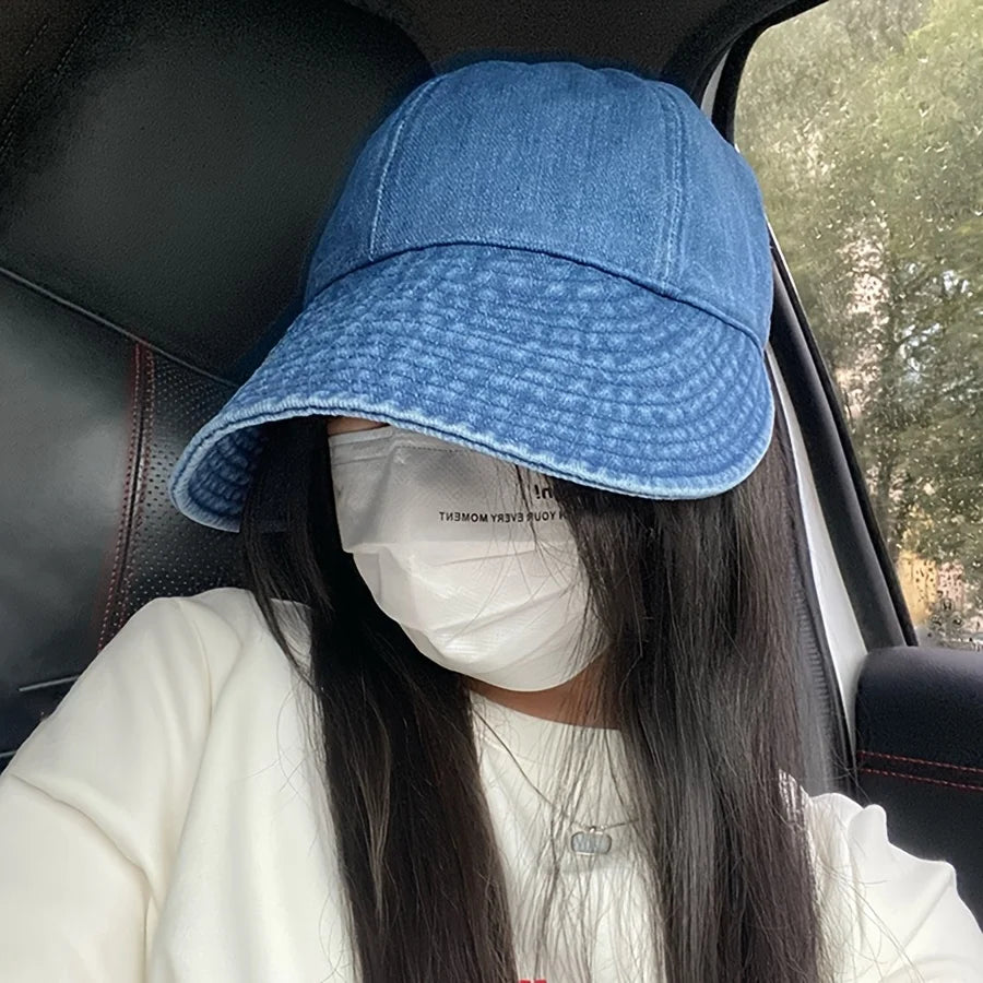 Summer Sun Cowboy Hat Foldable Wide Brim Women Hiking Bucket Hat