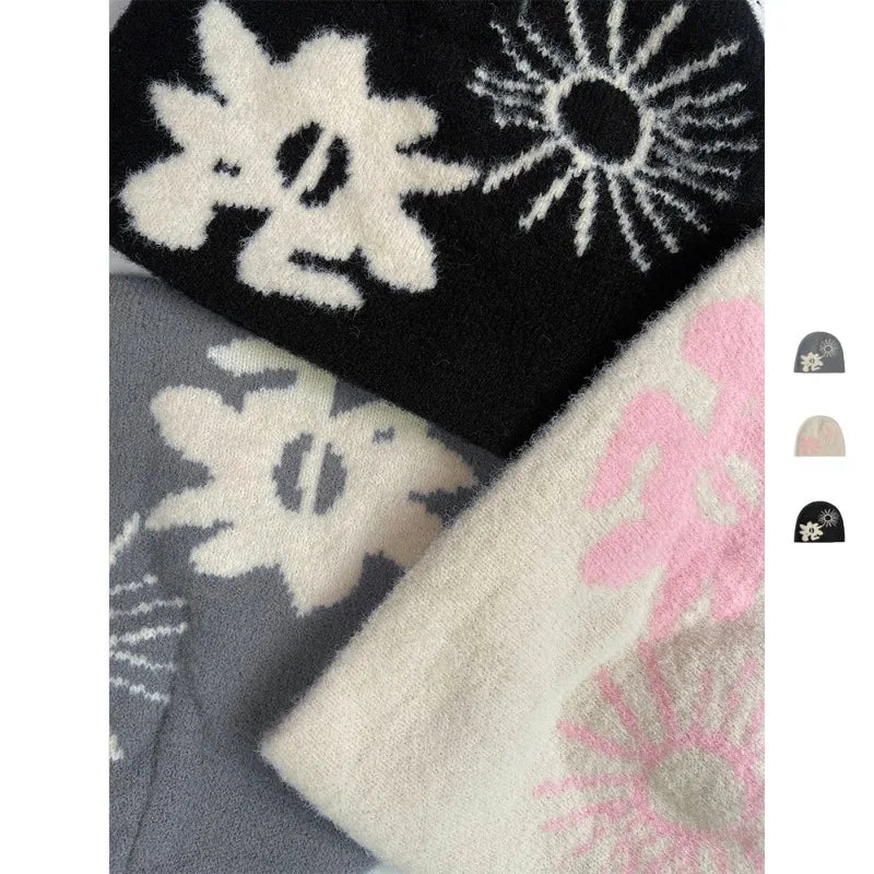 Niche Jacquard Plush Knitted Hat For Men And Women