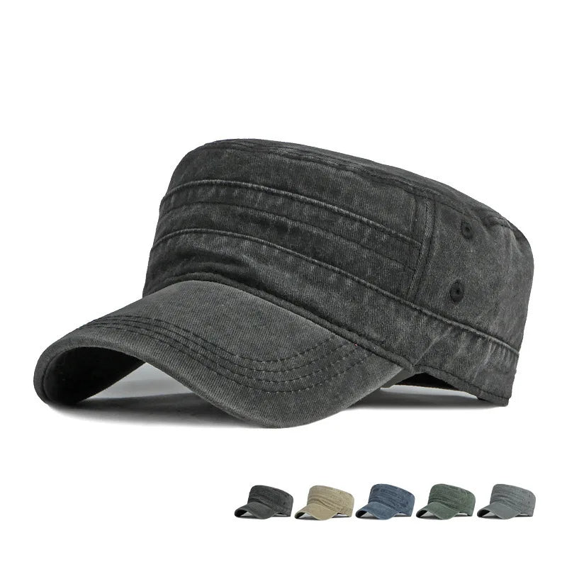 Washed Military Cap Men Women